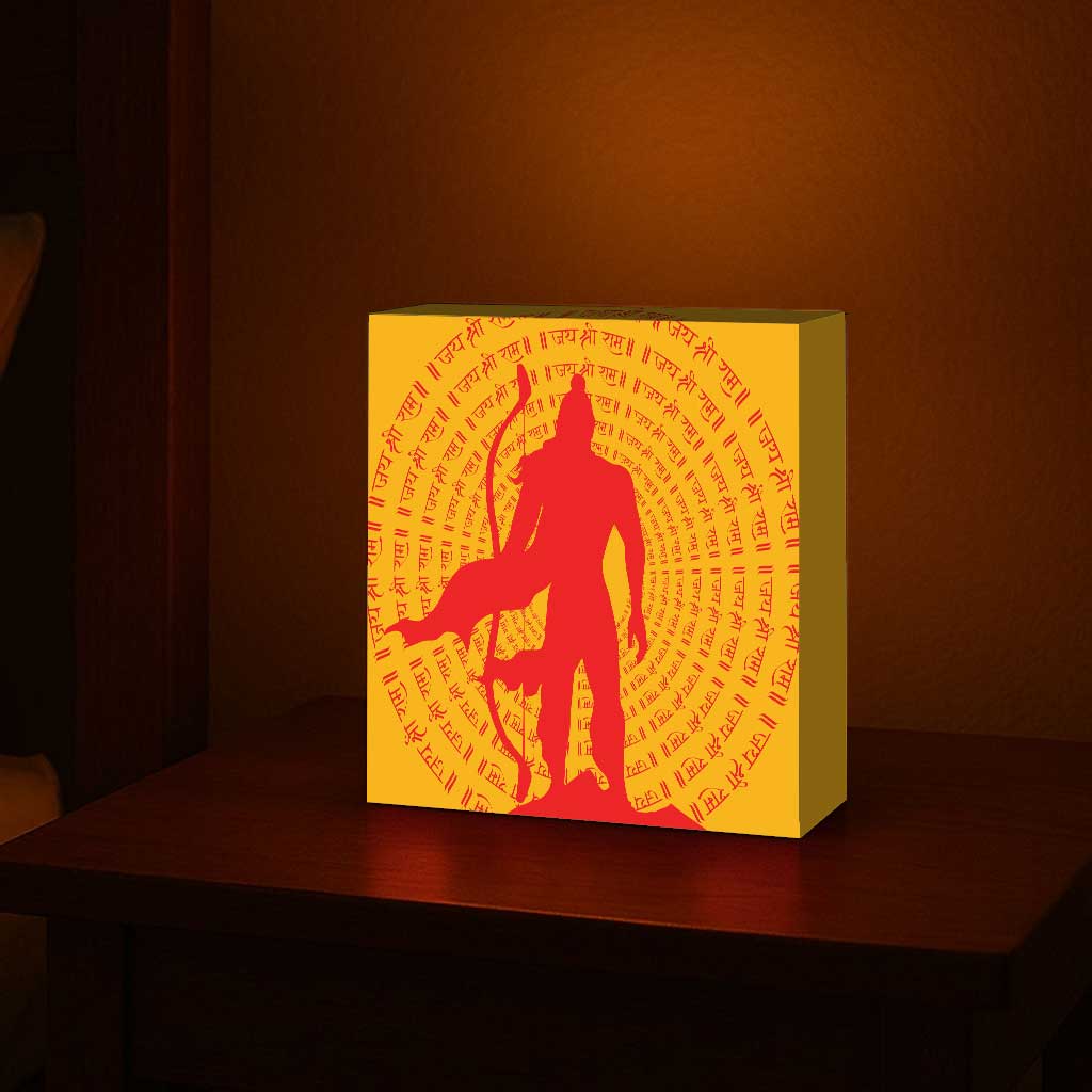 Jai Shree Ram Light Night Wall Lamp for Home Temple & Pooja Room Décor