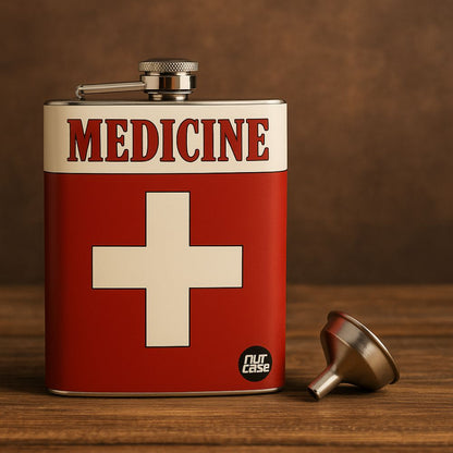Designer Hip Flask 9 Oz- Nutcase - Free Funnel Along-Medicine Storage