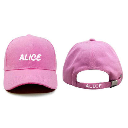 Customized Caps with Name for Women-Pink