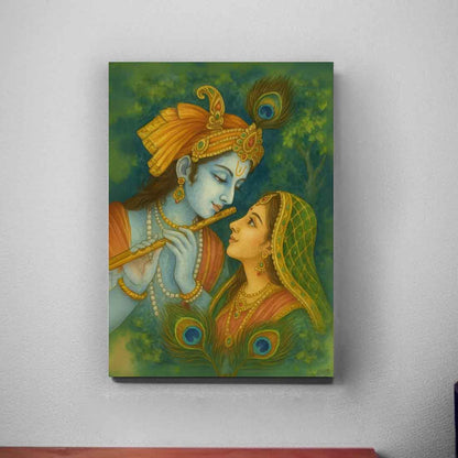 Radha Krishna Photo Frame with LED Backlight, HD Print– Perfect for Home Temple, Décor, or Gifting