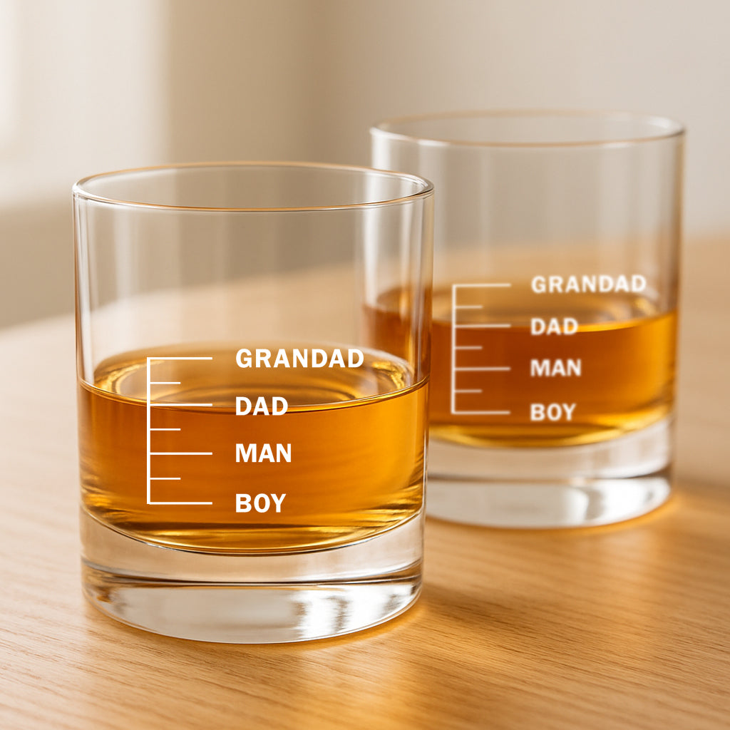 Fathers Day Presents Whiskey Glass With Measurements - Father Son