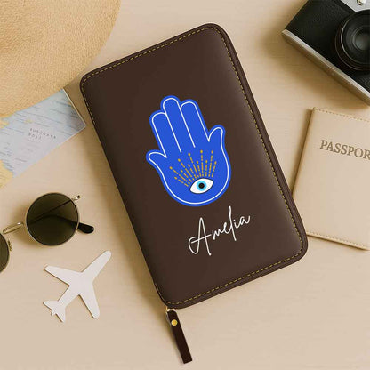 Passport Cover Personalised with Name Faux Leather Travel Wallet  & Luggage Tag Set