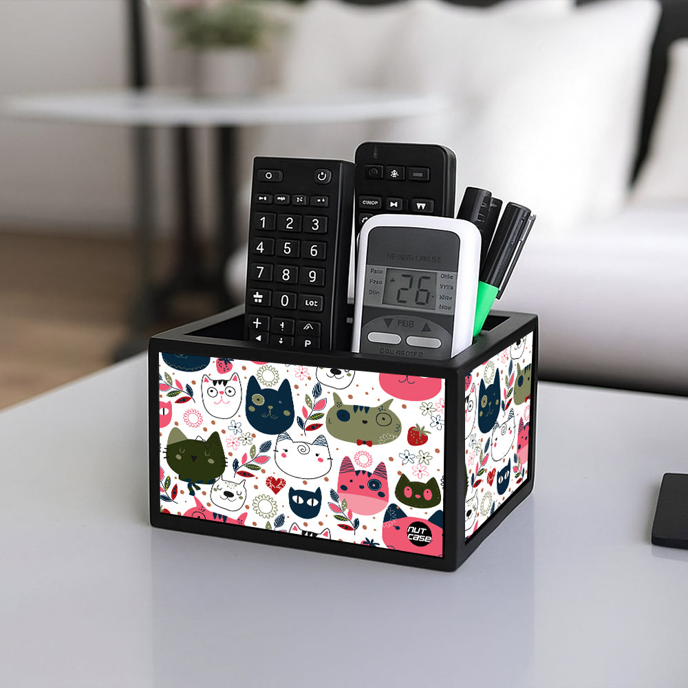 Designer Small Remote Control Holder For TV / AC Remotes -  Cute Cats