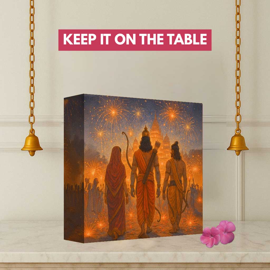 Divine Ram LED Lights Table Lamp for Home Temple, Bedroom & Wall Décor