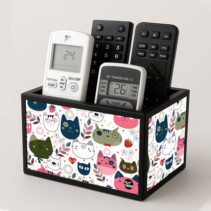 Designer Small Remote Control Holder For TV / AC Remotes -  Cute Cats