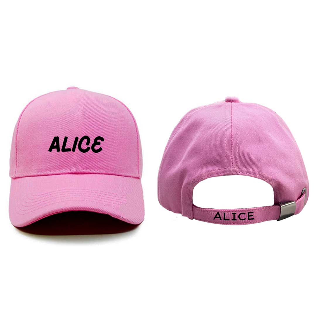 Customized Caps with Name for Women-Pink