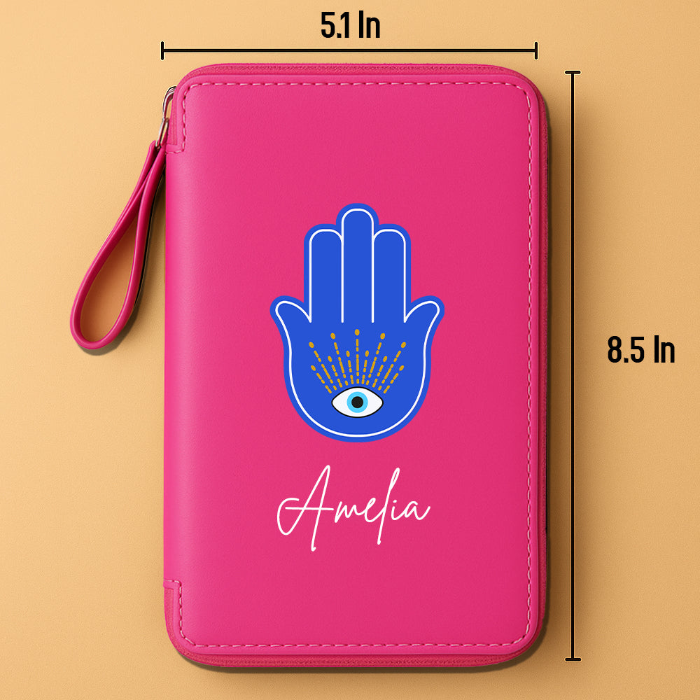 Passport Cover Personalised with Name Faux Leather Travel Wallet  & Luggage Tag Set