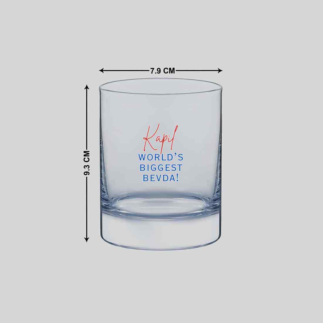 Unique Whiskey Glasses - Customized Name on Colored Printed Scotch Glass