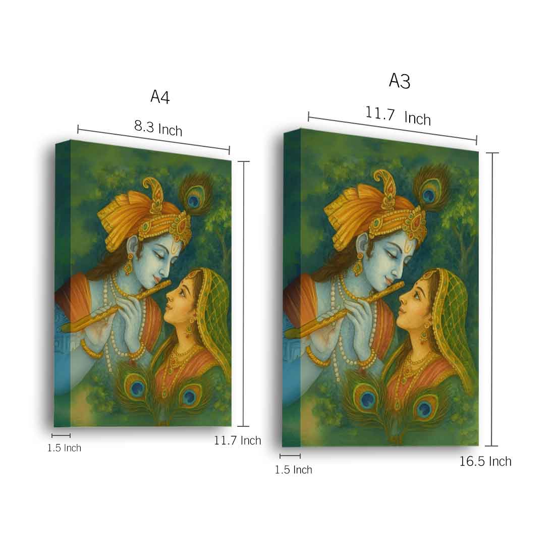 Radha Krishna Photo Frame with LED Backlight, HD Print– Perfect for Home Temple, Décor, or Gifting