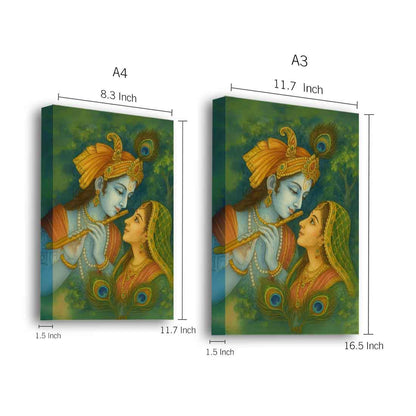 Radha Krishna Photo Frame with LED Backlight, HD Print– Perfect for Home Temple, Décor, or Gifting