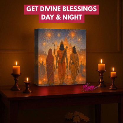 Divine Ram LED Lights Table Lamp for Home Temple, Bedroom & Wall Décor
