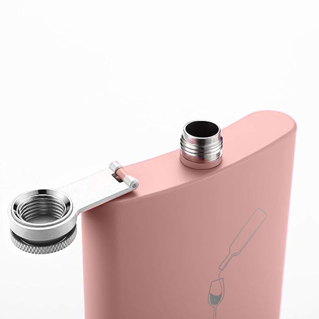 Customized Womens Hip Flask Stainless Steel 8oz Pink Whiskey Flask with Funnel