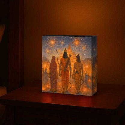 Divine Ram LED Lights Table Lamp for Home Temple, Bedroom & Wall Décor