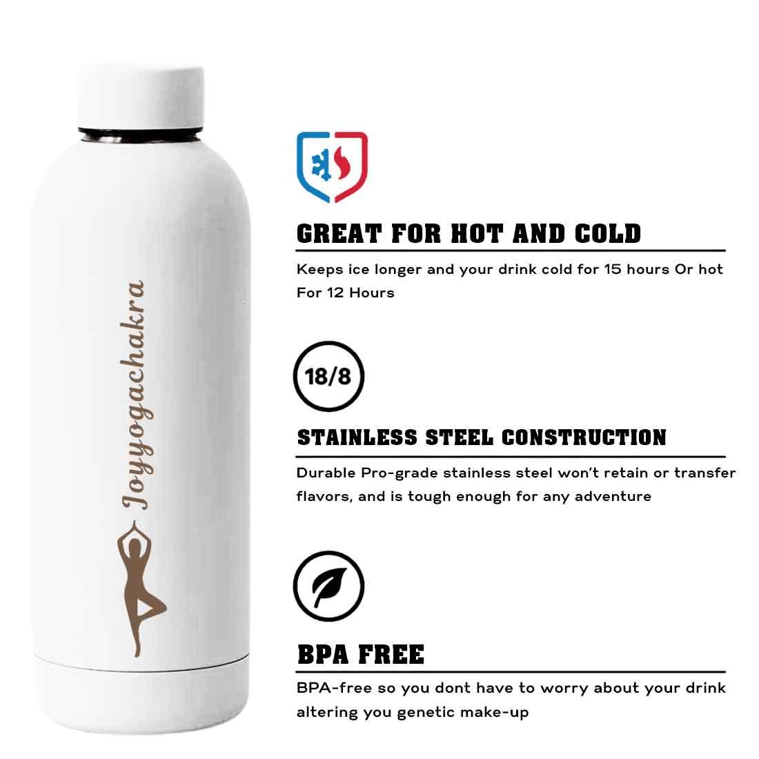 Nutcase Water Bottle Yoga For Workout Double Insulated Bottles