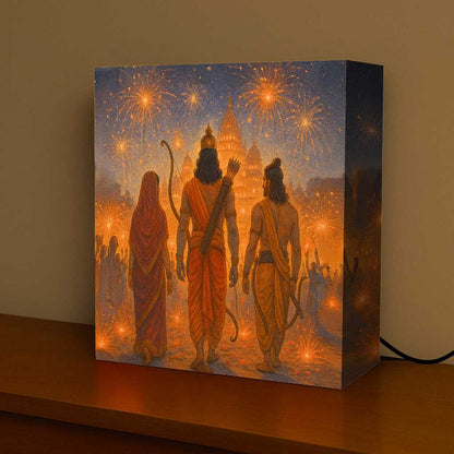 Divine Ram LED Lights Table Lamp for Home Temple, Bedroom & Wall Décor