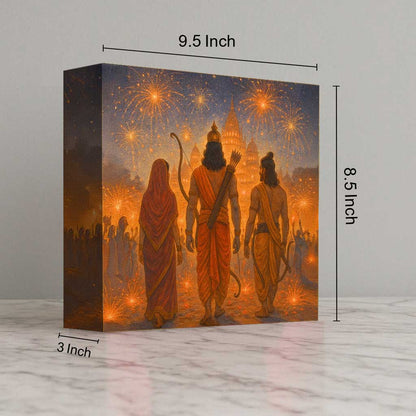 Divine Ram LED Lights Table Lamp for Home Temple, Bedroom & Wall Décor