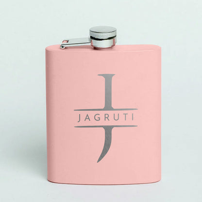 Stainless Steel Alcohol Flask for Women - Personalized 8oz Pink Hip Flask