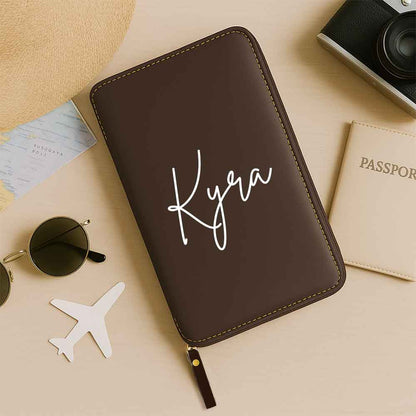 Personalized Passport Wallet with Name Faux Leather Travel Organizer & Luggage Tag Set