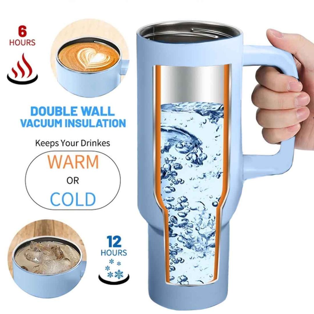 Teacher Day Gift Insulated Tumbler 1200ml with Straw and Lid Large Travel Cups