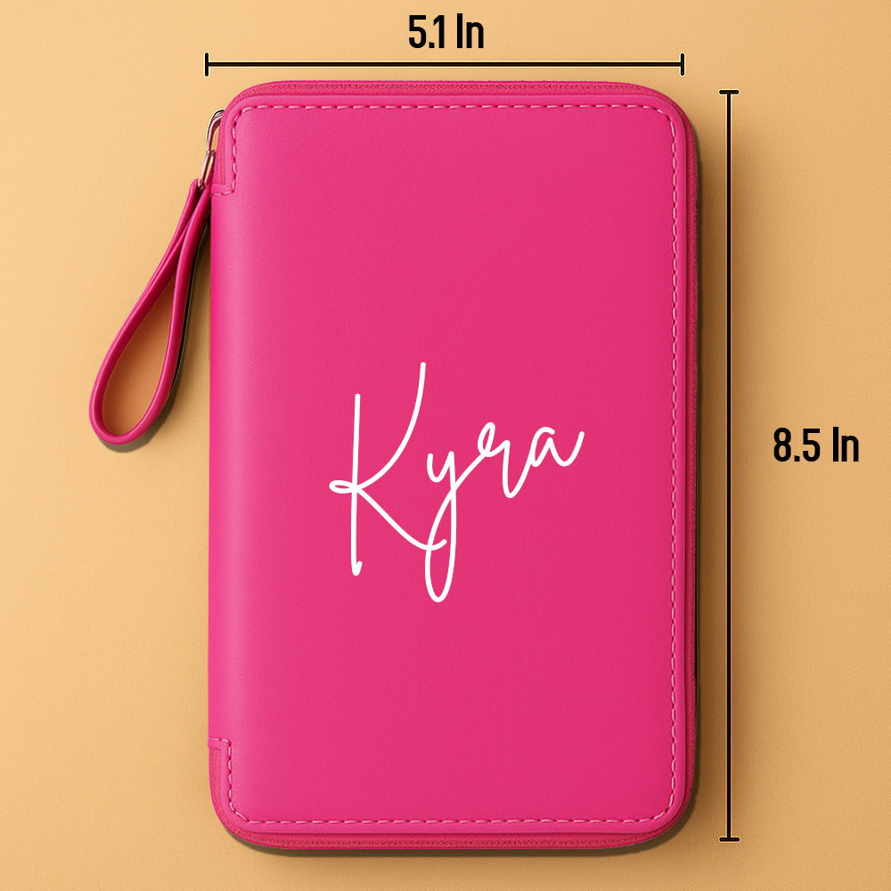 Personalized Passport Wallet with Name Faux Leather Travel Organizer & Luggage Tag Set