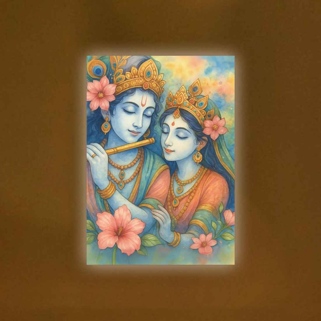 Divine Krishna Radha Frame with LED lighting – Ideal for Décor, Pooja Room, or Gift