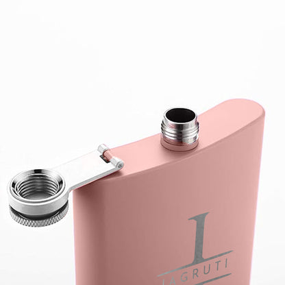 Stainless Steel Alcohol Flask for Women - Personalized 8oz Pink Hip Flask