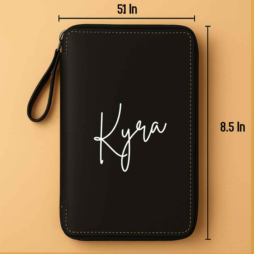 Personalized Passport Wallet with Name Faux Leather Travel Organizer & Luggage Tag Set