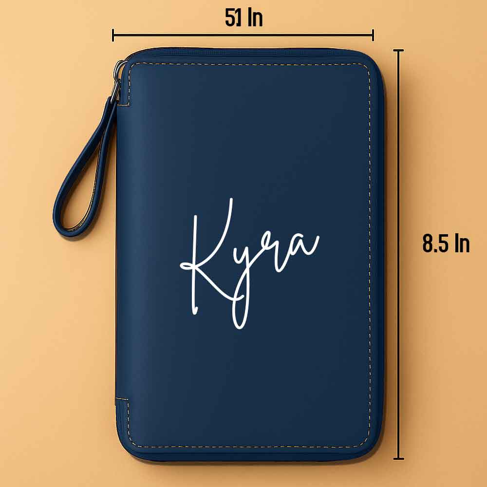 Personalized Passport Wallet with Name Faux Leather Travel Organizer & Luggage Tag Set