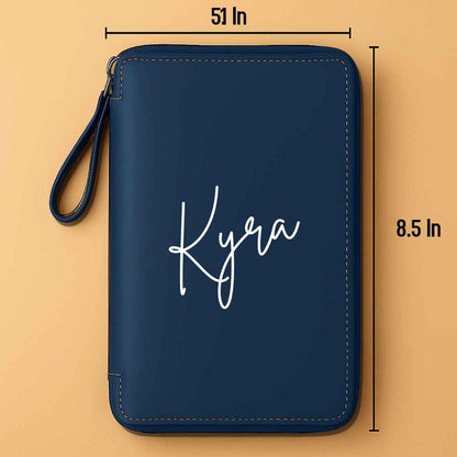 Personalized Passport Wallet with Name Faux Leather Travel Organizer & Luggage Tag Set