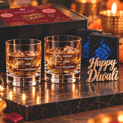 Peg Measurement Glasses – Diwali Card Party Gift with Premium Playing Cards