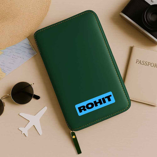 Customized Passport Case with Name Faux Leather Passport Wallet & Luggage Tag Set