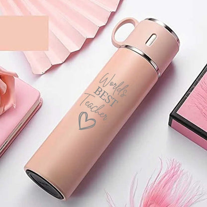 Coffee Flask 500ml Stainless Steel Thermos with 3 Cups-Perfect Teacher Day Gift