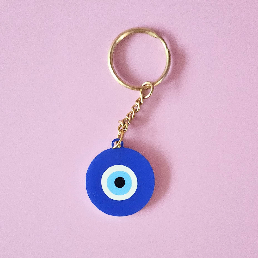 Stylish Rakhi Gift Sets for Brother – Evil Eye Rakhi, Photo Magnet, Keychain & Chocolate in Festive Box