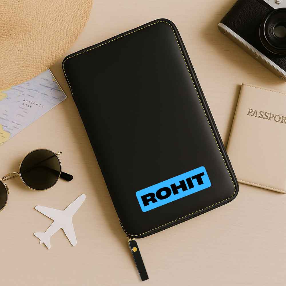 Customized Passport Case with Name Faux Leather Passport Wallet & Luggage Tag Set