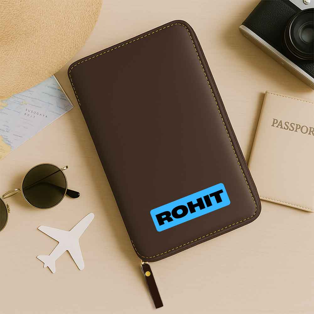 Customized Passport Case with Name Faux Leather Passport Wallet & Luggage Tag Set