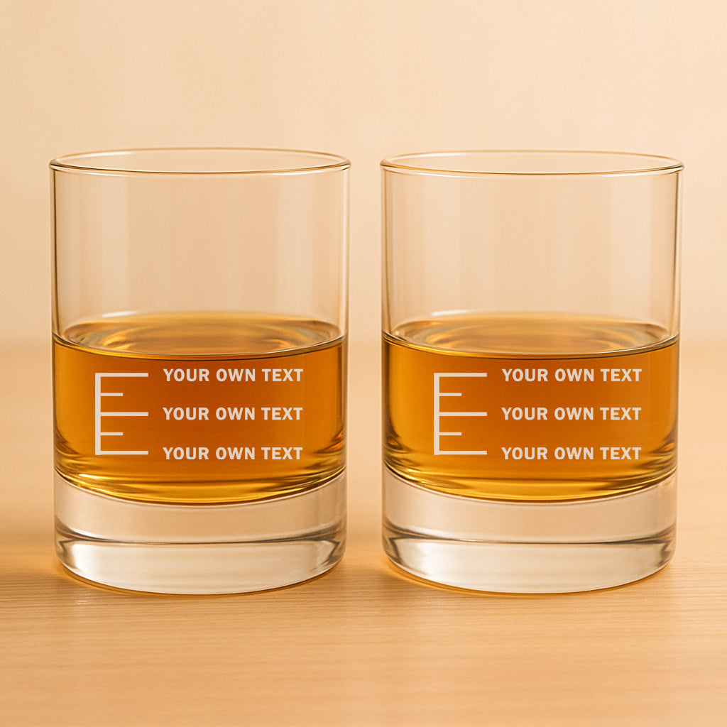 Personalized Whiskey Glass With Measurement Marking - Add Your Own