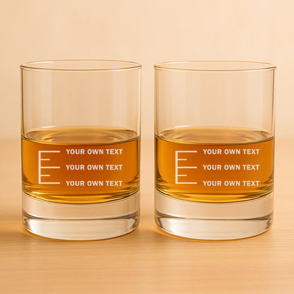 Personalized Whiskey Glass With Measurement Marking - Add Your Own