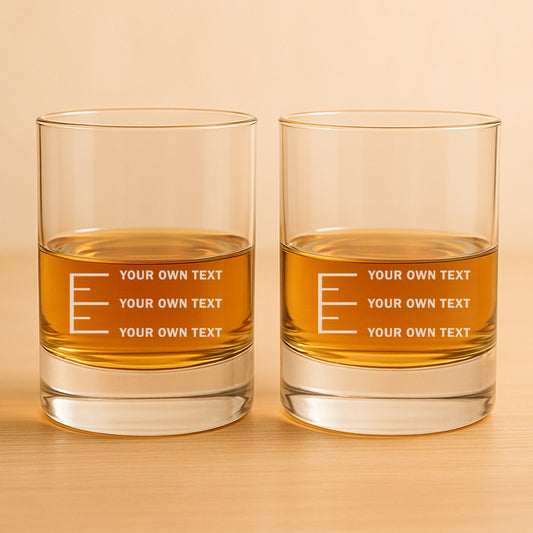 Personalized Whiskey Glass With Measurement Marking - Add Your Own