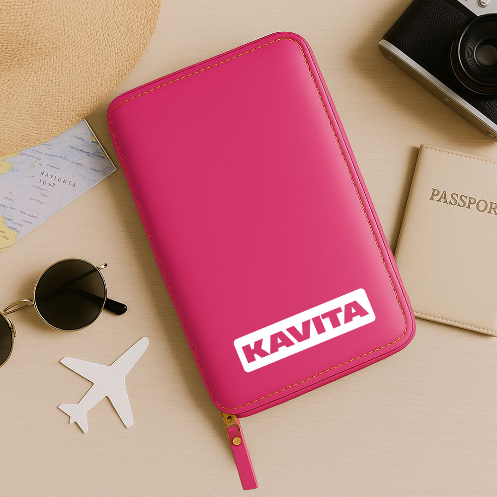 Customized Passport Case with Name Faux Leather Passport Wallet & Luggage Tag Set