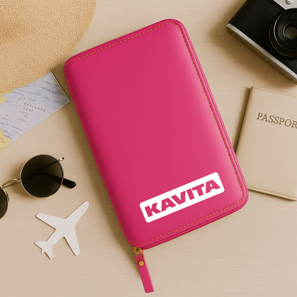 Customized Passport Case with Name Faux Leather Passport Wallet & Luggage Tag Set