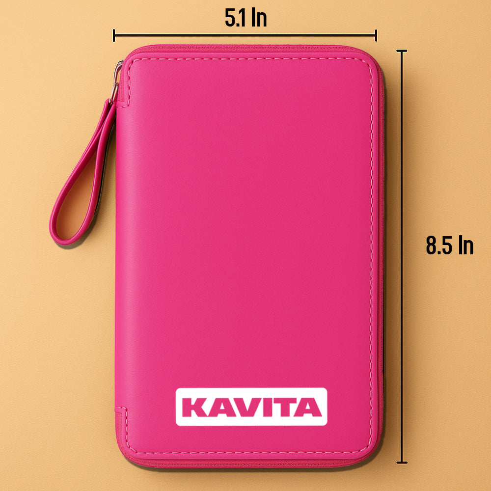 Customized Passport Case with Name Faux Leather Passport Wallet & Luggage Tag Set