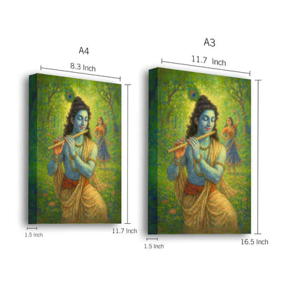 Radha Krishna Photo Frame with Light, HD Print– idea for Home Temple, Décor, or Gifting