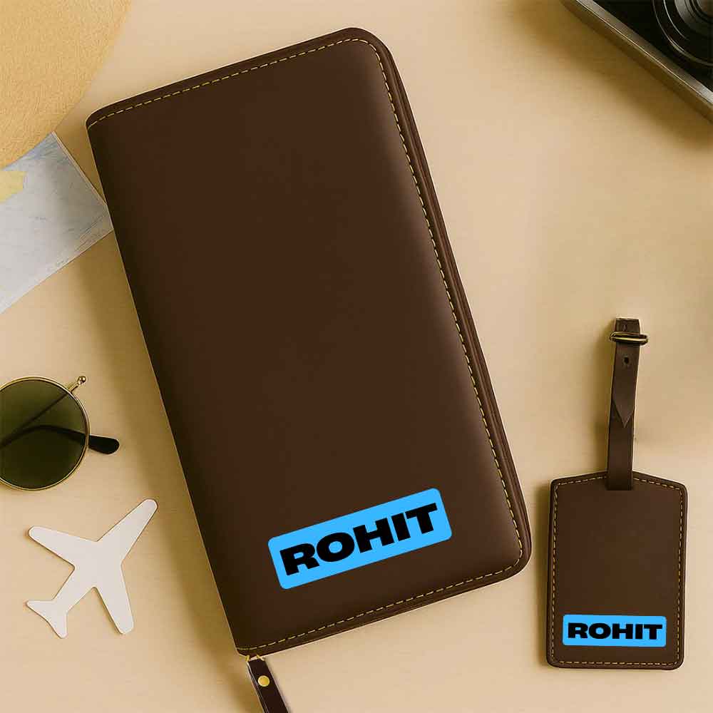 Customized Passport Case with Name Faux Leather Passport Wallet & Luggage Tag Set