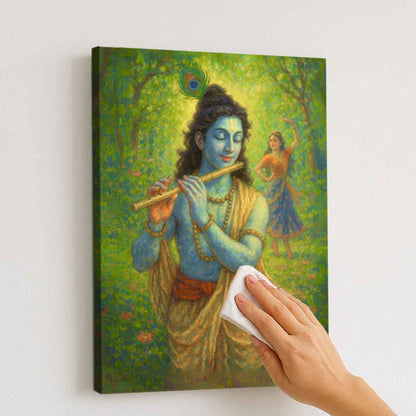 Radha Krishna Photo Frame with Light, HD Print– idea for Home Temple, Décor, or Gifting