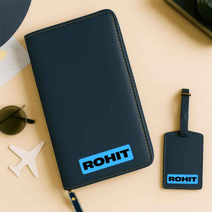 Customized Passport Case with Name Faux Leather Passport Wallet & Luggage Tag Set
