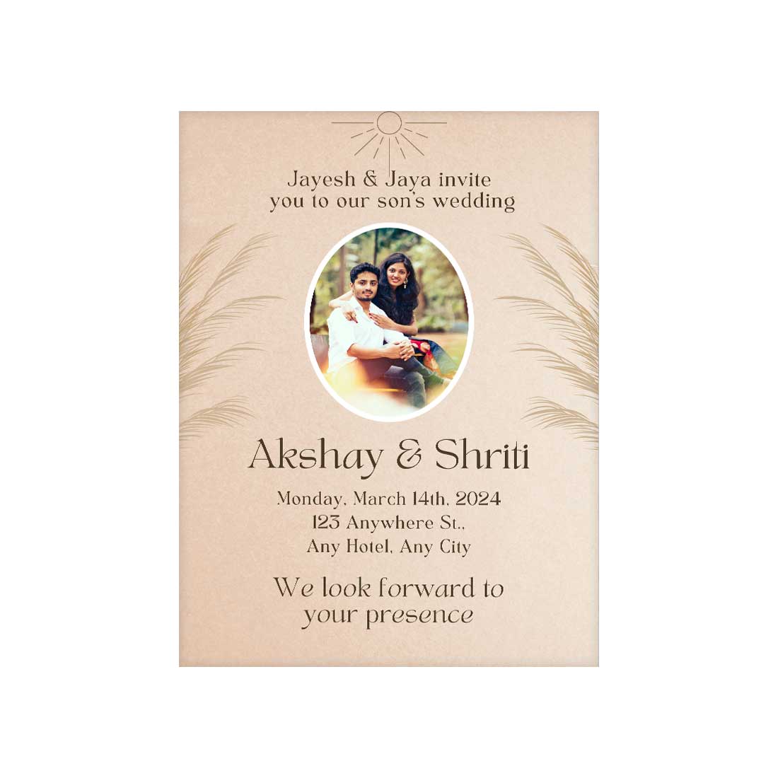 Picture Wedding Invitations Card -  Personalized Marriage Invite Card