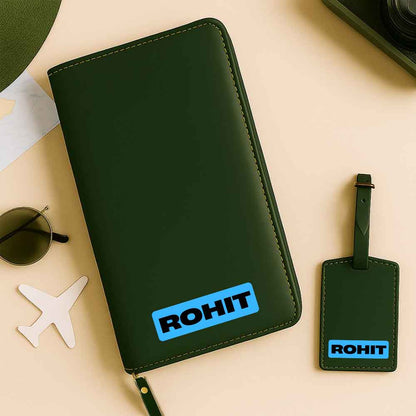 Customized Passport Case with Name Faux Leather Passport Wallet & Luggage Tag Set