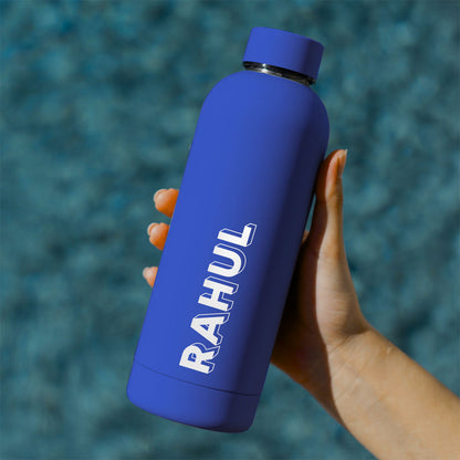 Personalized Rakhi Gift Set for Brother – Insulated Name Bottle & Evil Eye Rakhi