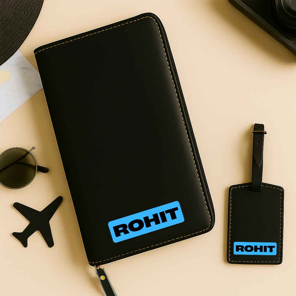 Customized Passport Case with Name Faux Leather Passport Wallet & Luggage Tag Set