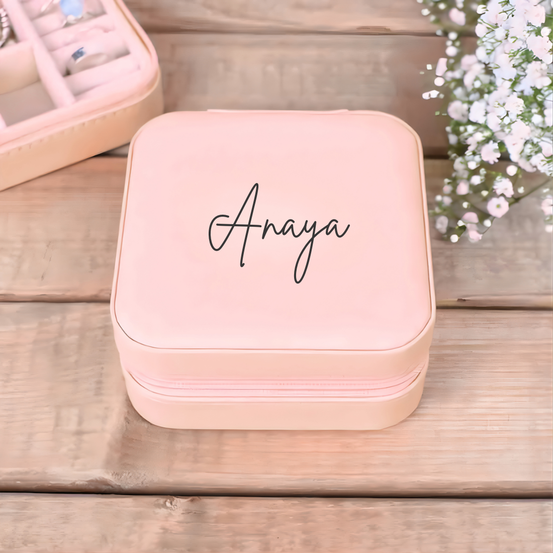 Personalized Gift Box for Women – Custom Name Vacuum Insulated Tumbler with Handle & Personalized Jewellery Box | Premium Birthday, Anniversary & Women’s Gift Set